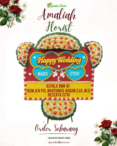 Karangan Papan Bunga Pernikahan di Tepus